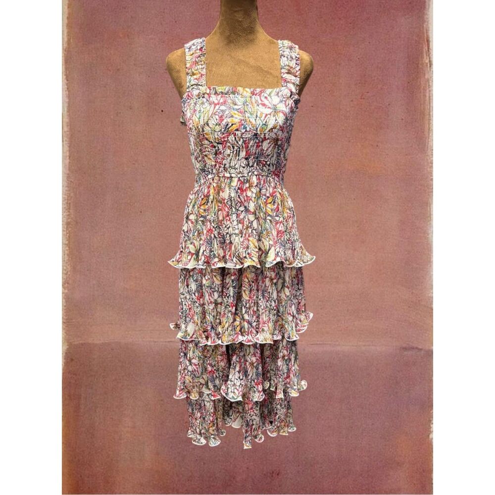 Feminine Romantic Summer Wedding Guest RESET Tiered Floral Maxi Dress